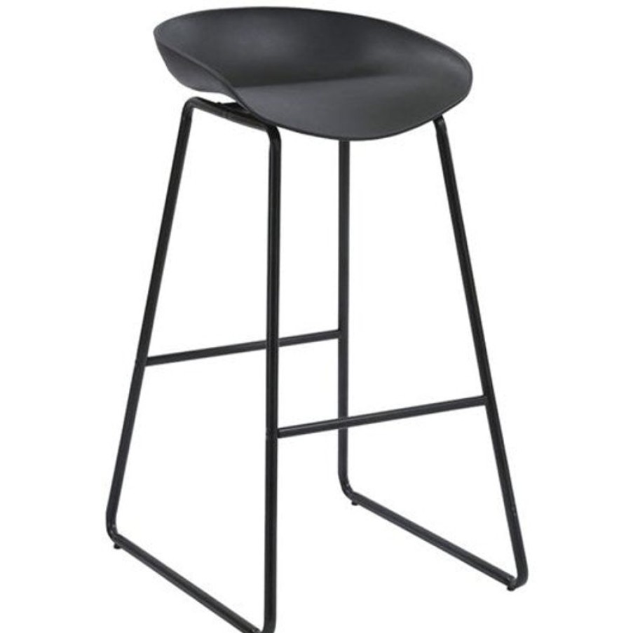 Chairs & Accessories | RapidLine Rapidline Aries Bar Stool With Black Metal Frame And Polypropylene Black Shell Seat