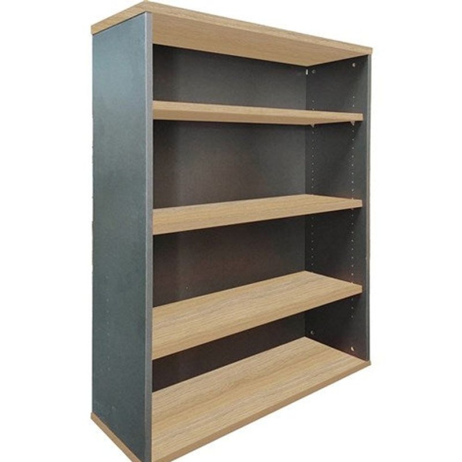 Storage | RapidLine Rapidline Rapid Worker Bookcase 3 Shelves 900W X 315D X 1200Mmh Oak And Ironstone