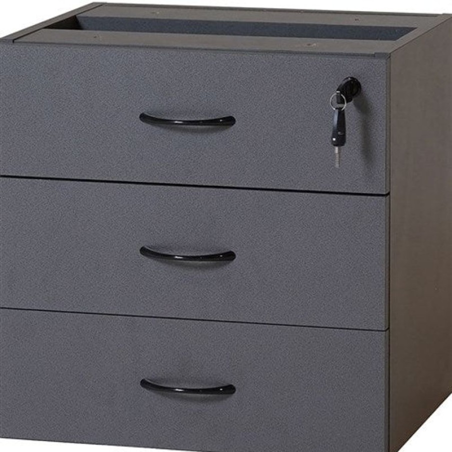 Storage | RapidLine Rapidline Rapid Worker Fixed Desk Return Pedestal 3 Drawer 465W X 370D X 454Mmh Ironstone