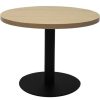 Office Furniture | RapidLine Rapidline Disc Base Coffee Table 600D X 450Mmh Oak Top Black Base