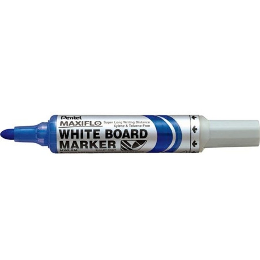 Markers & Highlighters | Pentel Pentel Mwl5 Maxiflo Whiteboard Marker Bullet 2.1Mm Pump It Blue Pack12