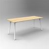 Office Furniture | RapidLine Rapidline Eternity Meeting And Boardroom Table 1500W X 750D X 730Mmh Oak Top White Base