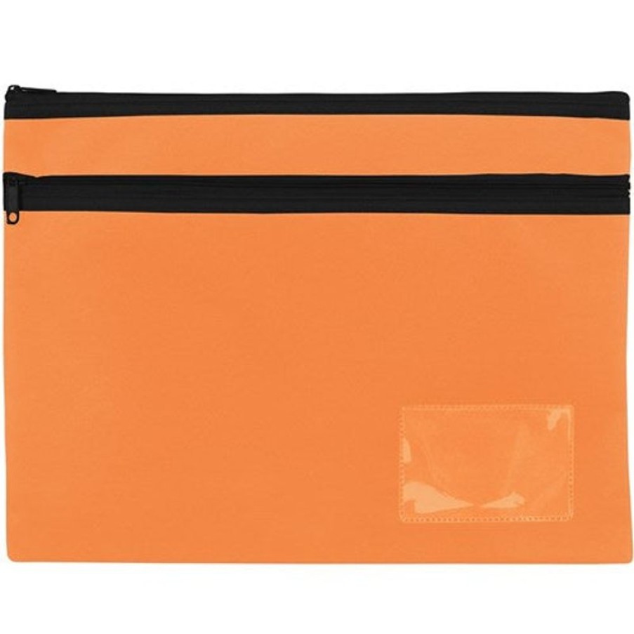 Telephones & Accessories | Celco Celco Pencil Case 2 Zips Large 350X260Mm Orange