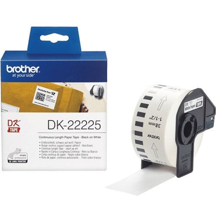 Telephones & Accessories | Brother Brother Dk-22225 White Continuous Paper Label Roll 38Mm X 30.48M