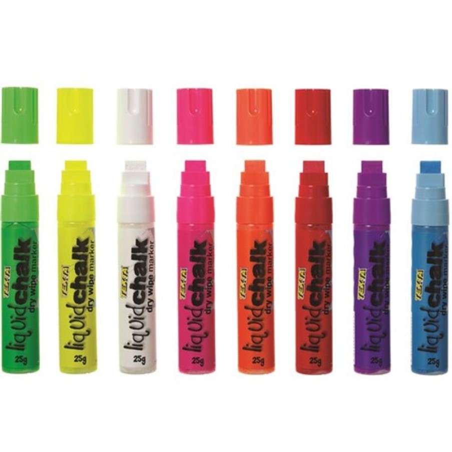 Markers & Highlighters | Texta Texta Jumbo Liquid Chalk Marker Dry Wipe Chisel 15Mm Yellow