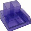 Desk Top Accessories | Italplast Italplast Desk Organiser Translucent Tinted Purple