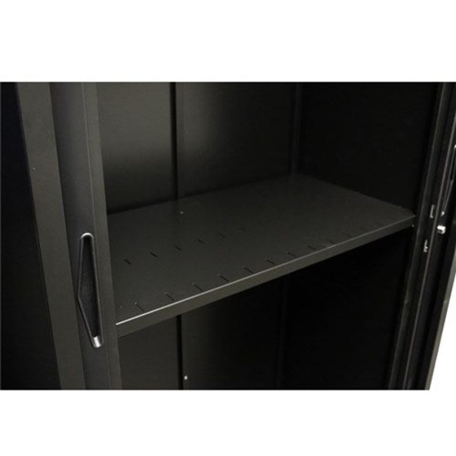 Office Furniture | GO Rapidline Go Steel Tambour Accessory Slotted Shelf 1050W X 380D X 25Mmh Black