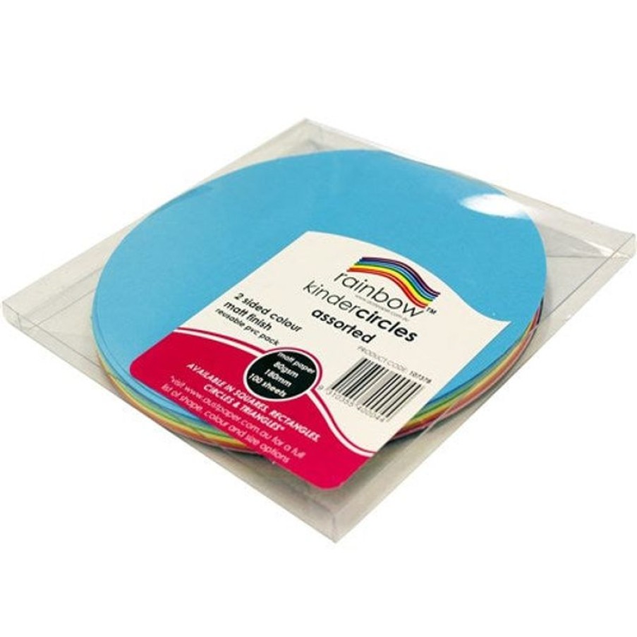 Telephones & Accessories | Rainbow Rainbow Kinder Circles Matte 180Mm 80Gsm Assorted Pack Of 100