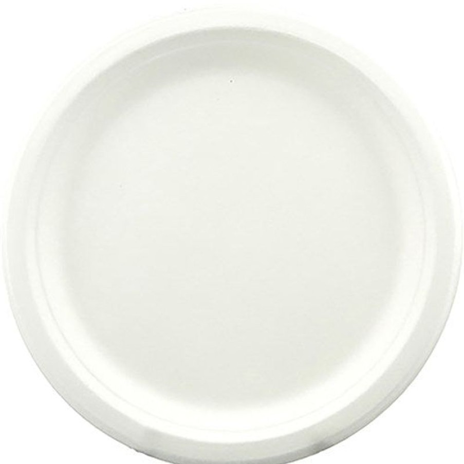 Cleaning & Safety/Kitchen | Earth Earth Eco Sugarcane Round Plate White 230Mm Pack Of 25 Ctn20