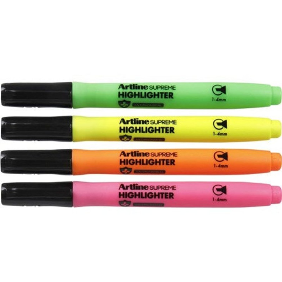 Telephones & Accessories | Artline Artline Supreme Highlighters Chisel 2-5Mm Assorted Colours Pack Of 4