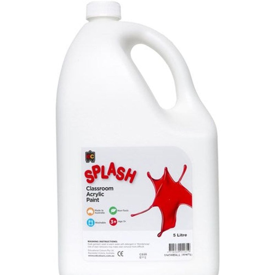 School Supplies/Art & Craft | EC Ec Classroom Splash Paint 5 Litres Snowball