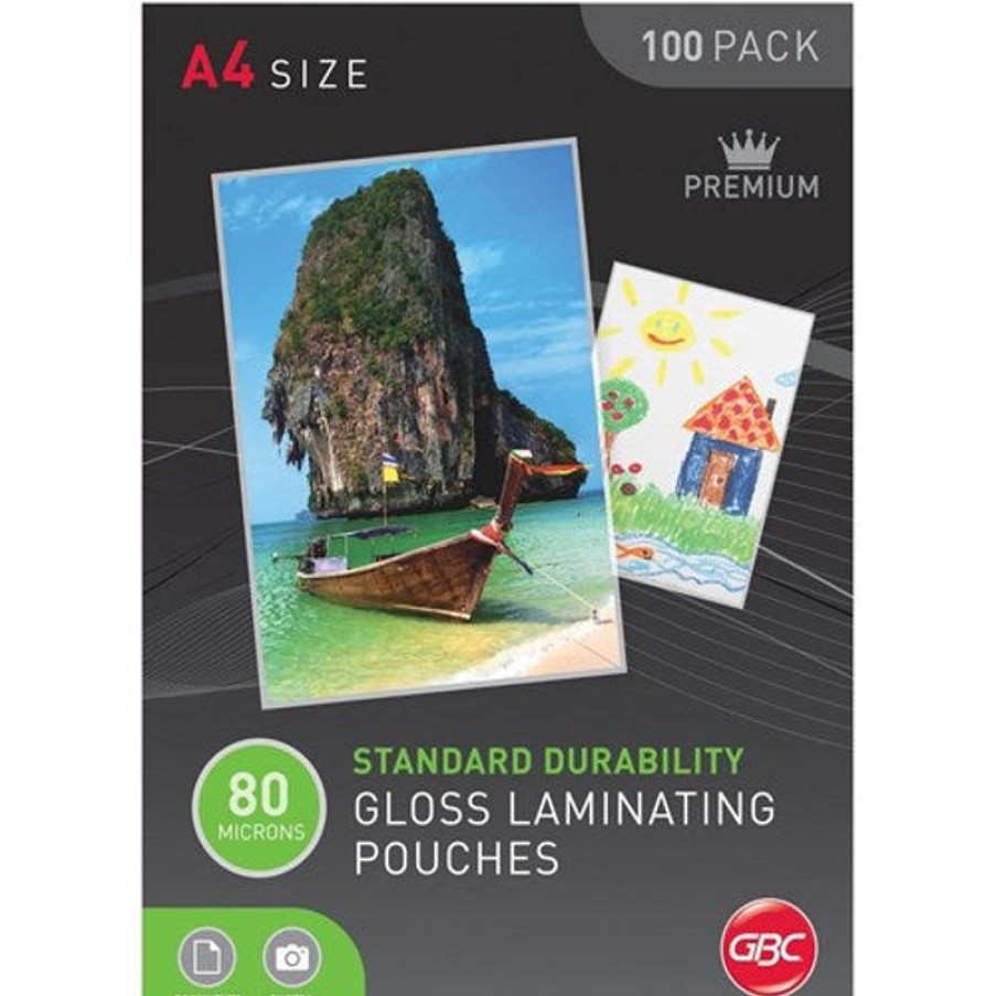 Laminating Accessories | GBC Gbc Laminating Pouches A4 80 Micron Gloss Pack Of 100