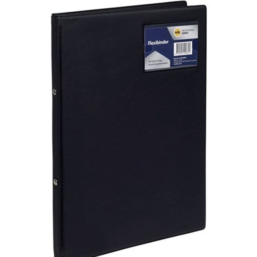 Binders & Folders | Marbig Marbig Professional Series Flexibinder Soft Cover A4 2 Ring 20Mm Black