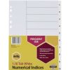 Dividers | Marbig Marbig Plastic Indices & Dividers A4 Indices 1-10 White