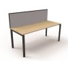 Office Furniture | RapidLine Rapidline Deluxe Infinity Desk Profile Leg One Sided + Screen 1200Mmw Oak/Black