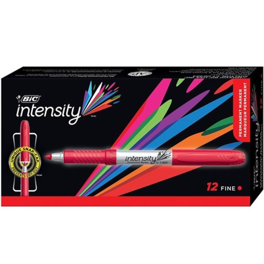 Telephones & Accessories | Bic Bic Intensity Permanent Marker Fine Red Box 12