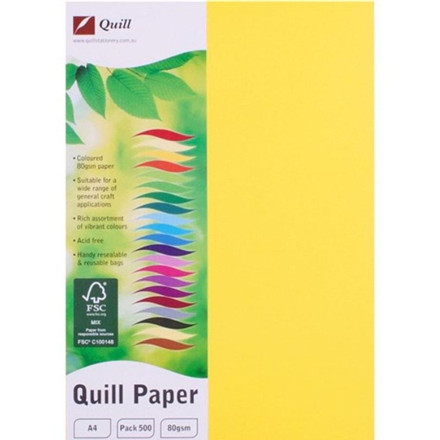 Telephones & Accessories | Quill Quill Colour Copy Paper A4 80Gsm Lemon Ream Of 500