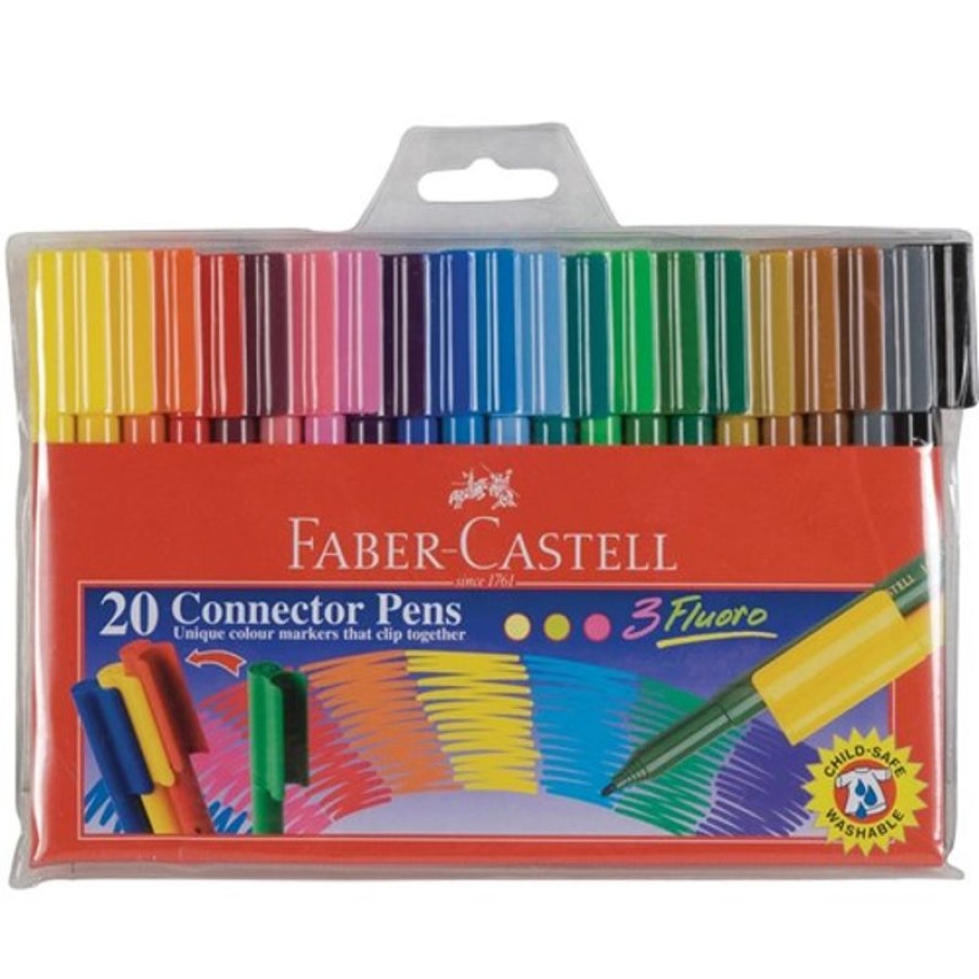 School Supplies/Art & Craft | Faber-Castell Faber-Castell Connector Pen Assorted Wallet Of 20