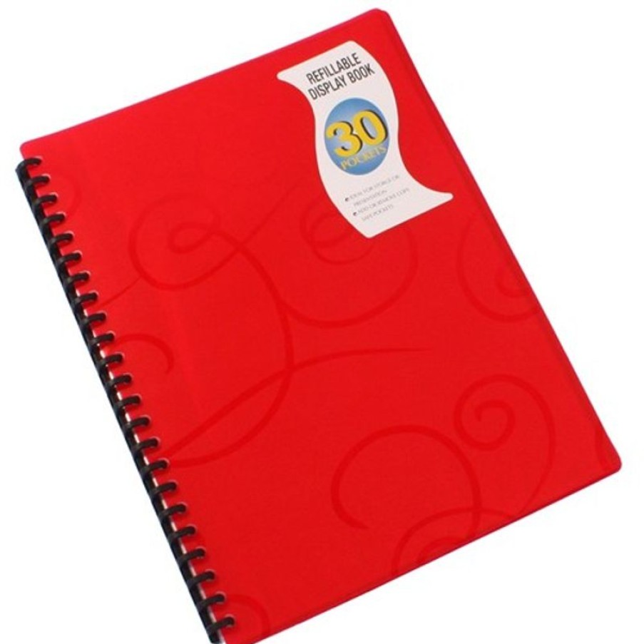 Telephones & Accessories | Bantex Bantex Display Book A4 Refillable 30 Pocket Jewel Red