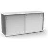 Office Furniture | RapidLine Rapidline Credenza Sliding Doors 1500W X 450D X 730Mmh White And Ironstone