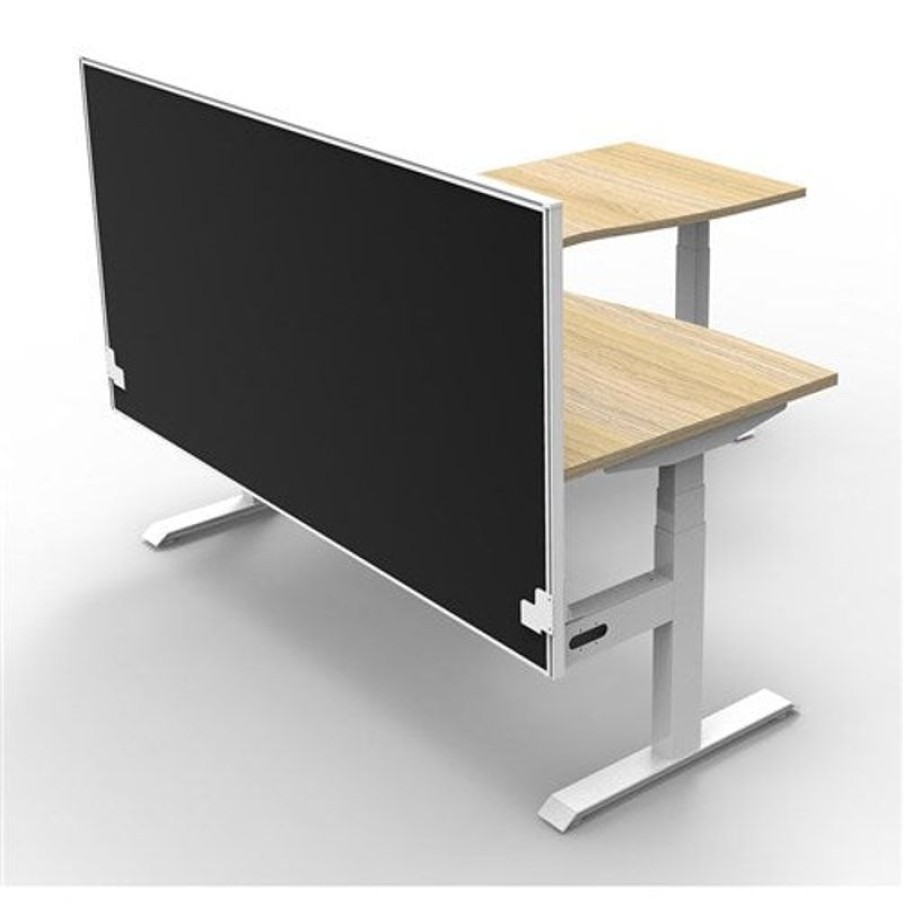 Office Furniture | RapidLine Rapidline Boost+ Corner Workstation + Screen 1800/1500Mmw Oak/White