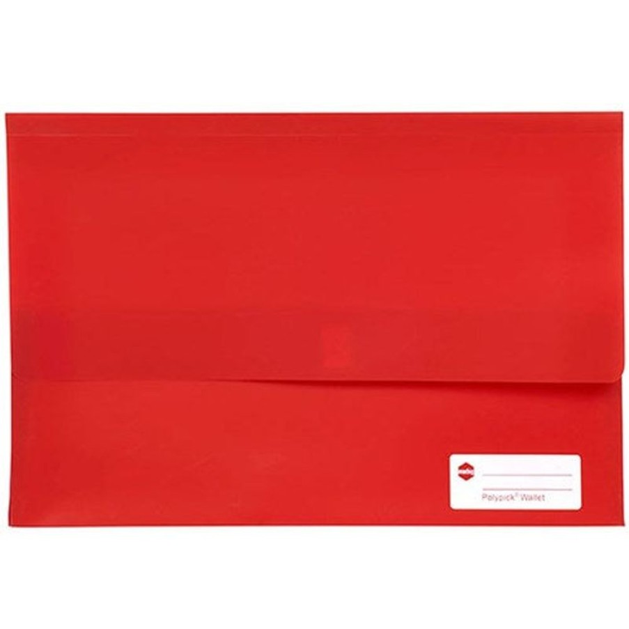 Files | Marbig Marbig Polypick Document Wallet Foolscap 25Mm Gusset Red