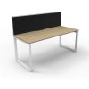 Office Furniture | RapidLine Rapidline Deluxe Infinity Desk Loop Leg Single Sided + Screen 1200Wx750Dx1200Mmh Oak/White