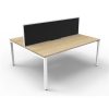 Office Furniture | RapidLine Rapidline Deluxe Infinity Desk Profile Leg Two Sided + Screen 2 Person 1800Mmw Oak/White