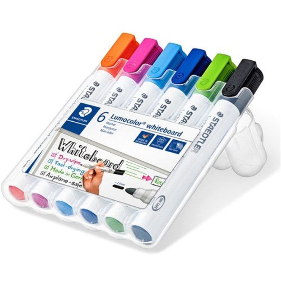 Markers & Highlighters | Staedtler Staedtler Lumocolor Whiteboard Marker 351 Bullet Point Assorted Colours Wallet Of 6