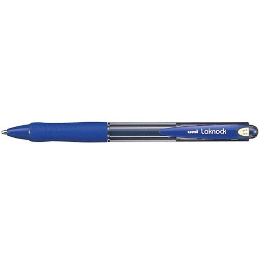 Pens | Uni-Ball Uni Sn100 Laknock Ballpoint Pen Retractable Broad 1.4Mm Blue Box12