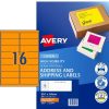 Telephones & Accessories | Avery Avery High Visibility Shipping Laser Fluoro Orange L7162Fo 99.1X34Mm 16Up 400 Labels