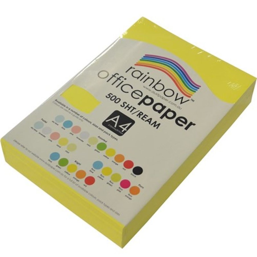 Telephones & Accessories | Rainbow Rainbow Office Copy Paper A4 75Gsm Fluoro Yellow Ream Of 500