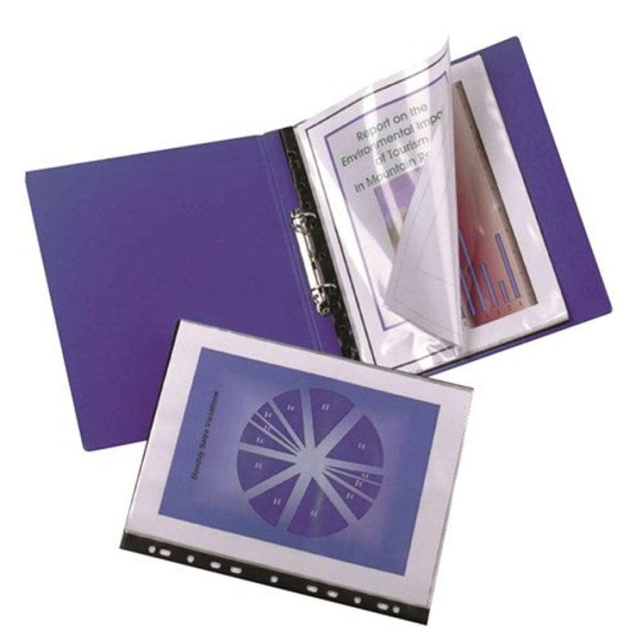 Binders & Folders | Marbig Marbig Binder Display Book A4 2, 3 & 4 Rings 20 Pocket Clear