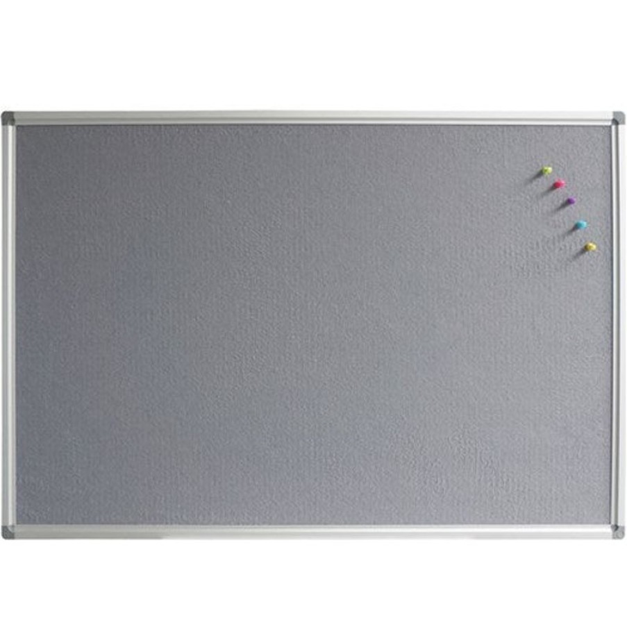 Whiteboards & Memo Boards | RapidLine Rapidline Pinboard 1800W X 15D X 900Mmh Grey Felt Aluminium Frame