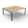 Office Furniture | RapidLine Rapidline Deluxe Infinity Desk Profile Leg Double Sided 2 Person 1800Mmw Oak/Black