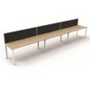 Office Furniture | RapidLine Rapidline Deluxe Infinity Desk Profile Leg One Sided + Screen 3 Person 3600Mmw Oak/White