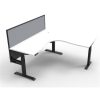 Office Furniture | RapidLine Rapidline Boost+ Corner Workstation + Screen 1500/1500Mmw White/Black