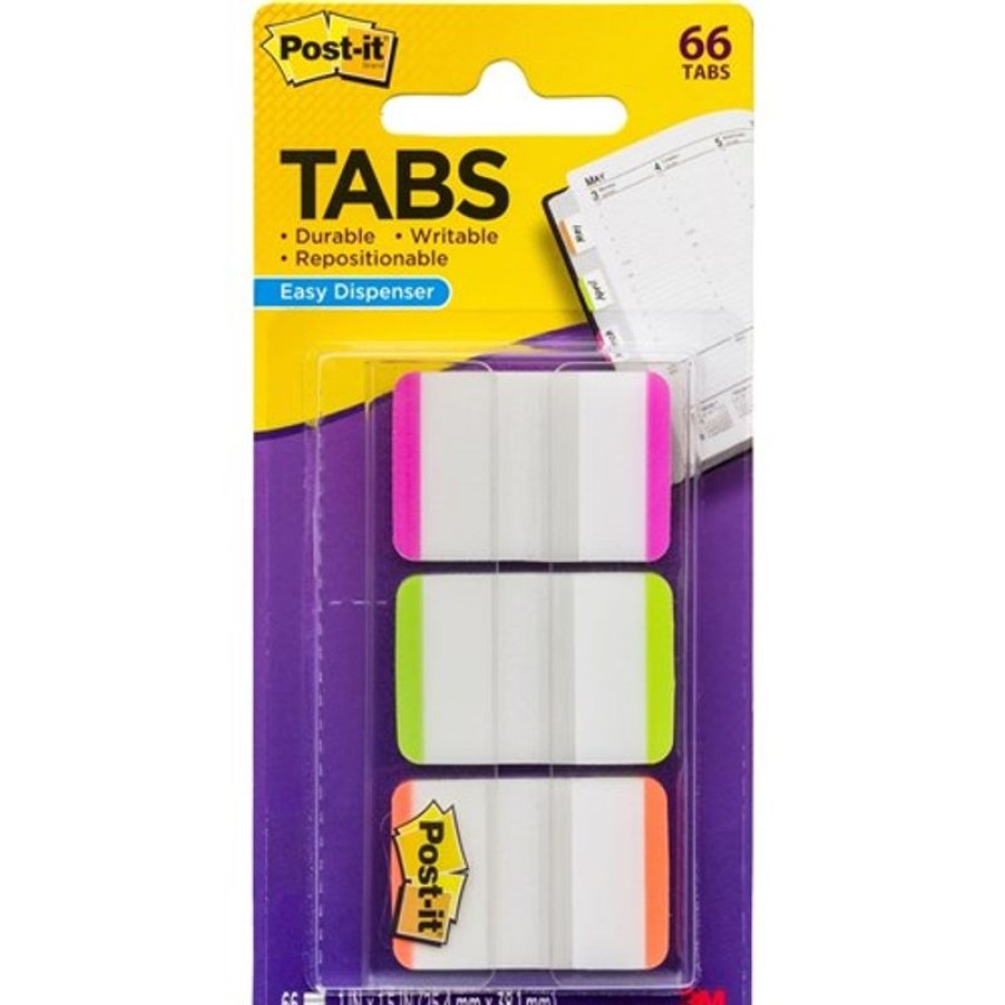 Notes & Flags | Post-It Post-It 686L-Pgo Durable Tabs 25X38Mm White With Pink Green Orange Pack Of 66