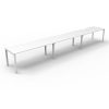 Office Furniture | RapidLine Rapidline Deluxe Infinity Desk Profile Leg Single Sided 3 Person 3600Mmw White/White