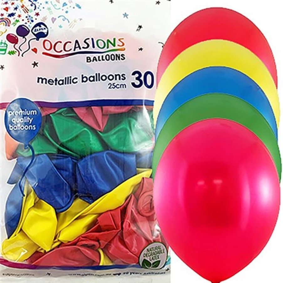 Telephones & Accessories | Alpen Alpen Balloons 25Cm Metallic Assorted Colours Pack Of 30