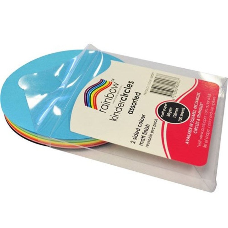 Telephones & Accessories | Rainbow Rainbow Kinder Circles Matte 120Mm 80Gsm Assorted Pack Of 100