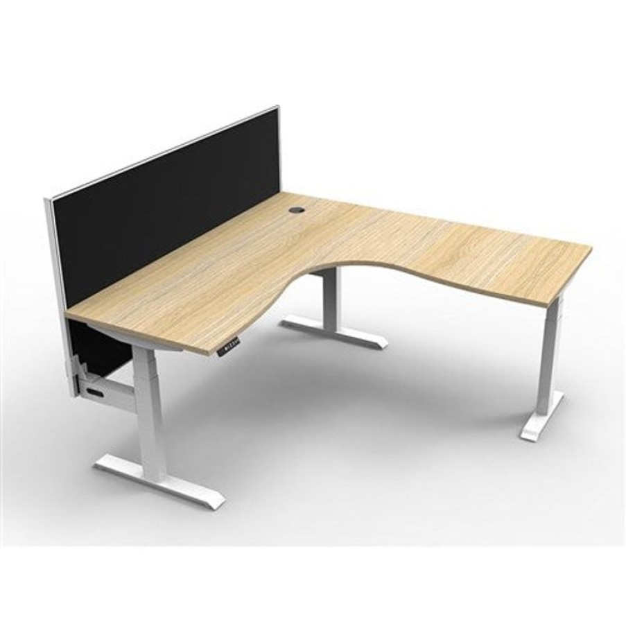 Office Furniture | RapidLine Rapidline Boost+ Corner Workstation + Screen 1500/1500Mmw Oak/White