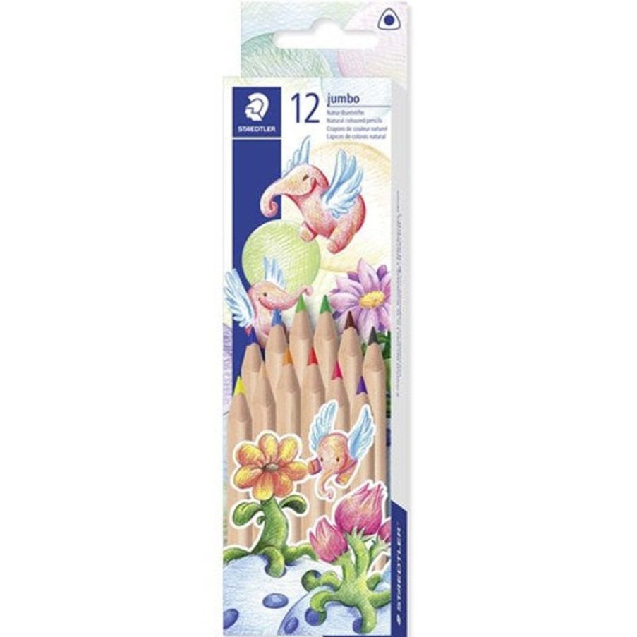 School Supplies/Art & Craft | Staedtler Staedtler Natural Jumbo Coloured Pencils Triangular Assorted Pack Of 12