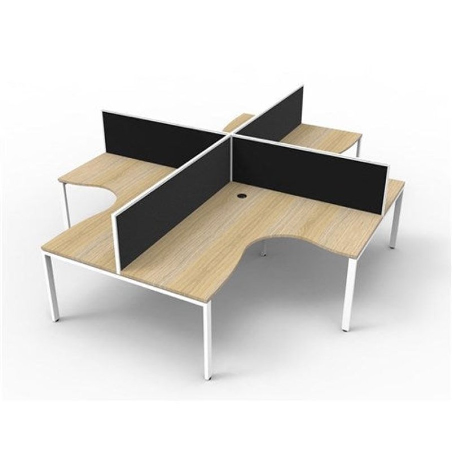 Office Furniture | RapidLine Rapidline Deluxe Infinity Corner Workstation Profile Leg +Screen 3630/3030Mmw Oak/White