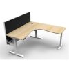 Office Furniture | RapidLine Rapidline Boost+ Corner Workstation + Screen + Cable Tray 1500/1500Mmw Oak/White