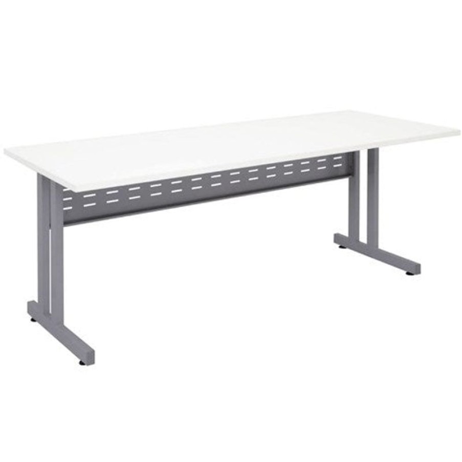 Office Furniture | RapidLine Rapidline C Leg Desk 1500W X 700D X 730Mmh Natural White/Silver