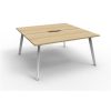 Office Furniture | RapidLine Rapidline Eternity Workstation Double Sided 2 Person 1800W X 1530D X 730Mmh Oak/White