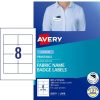 Telephones & Accessories | Avery Avery Fabric Name Badge Laser Labels White L7418 86.5X55.5Mm 8Up 120 Labels 15 Sheets