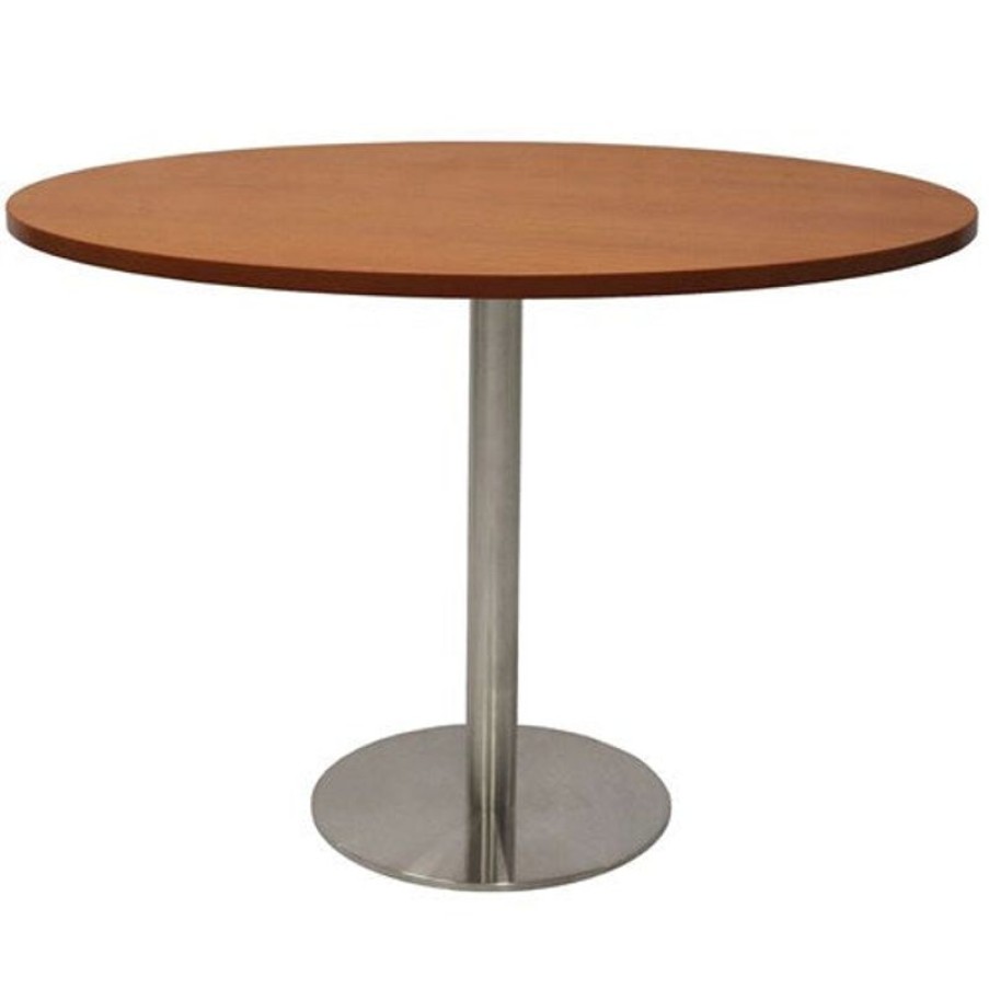 Office Furniture | RapidLine Rapidline Disc Base Round Table 1200D X 755Mmh Cherry Top Silver Base