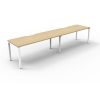 Office Furniture | RapidLine Rapidline Deluxe Infinity Desk Profile Leg Single Sided 2 Person 2400Mmw Oak/White